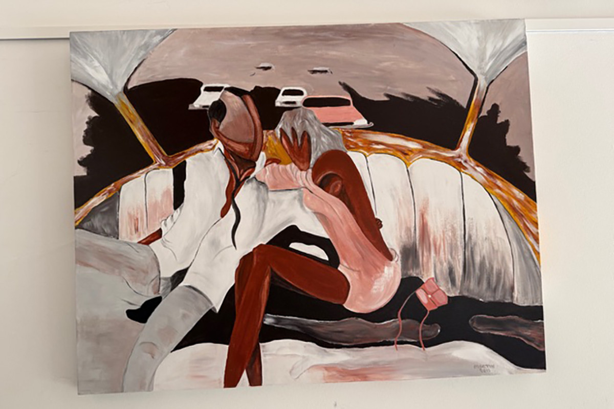 Schilderij in aardse tinten