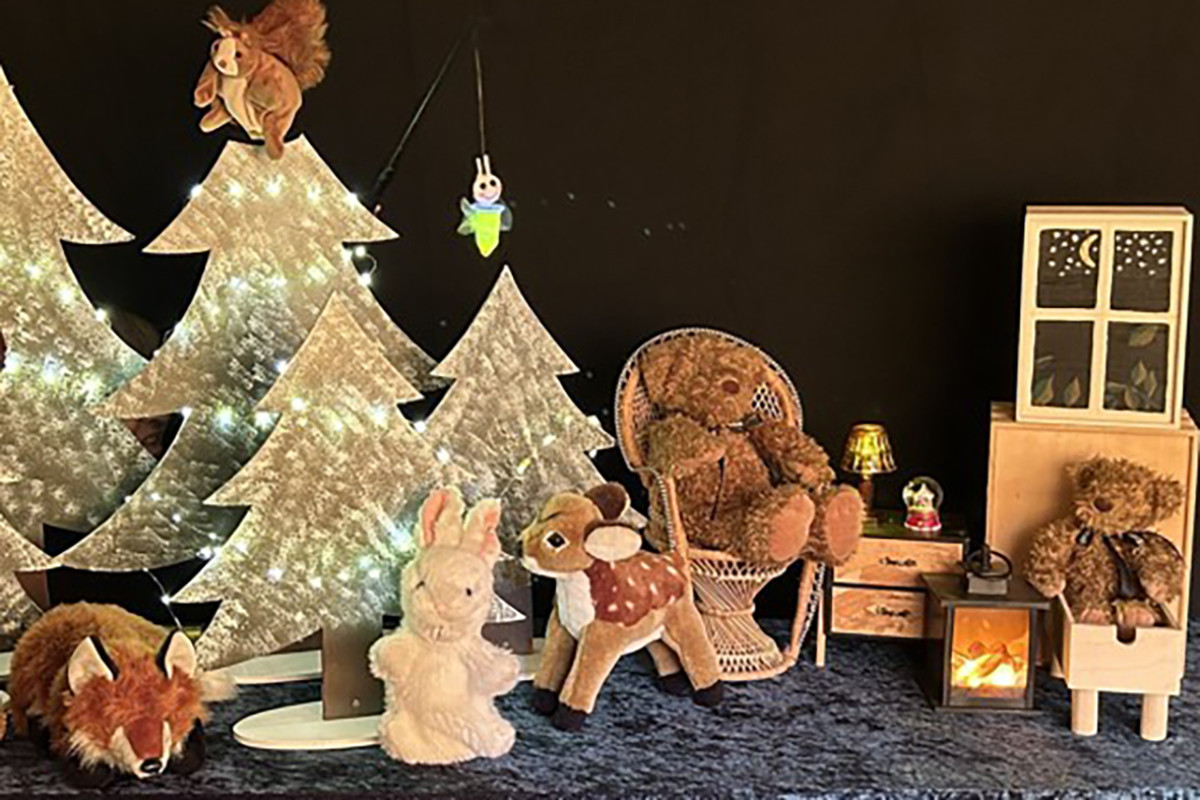 Decor van theater poppekus